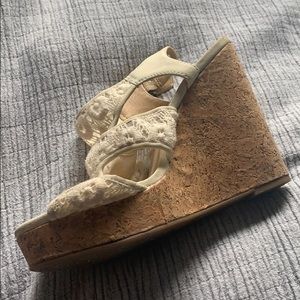 White lacy Lucky Brand sandals